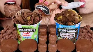 ASMR COOKIES & CREAM CHEESECAKE, CHOCOLATE FUDGE BROWNIE COOKIE DOUGH ICE CREAM, BIG CREAM MOCHI 먹방