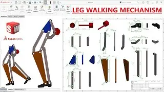 Walking leg mechanism in SolidWorks | Solidworks Assembly Tutorial