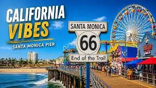 [4K] Relaxing Walk At Santa Monica Beach! 🌊✨