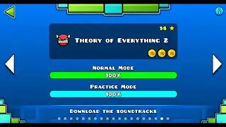 Theory of Everything 2 (Demon) - LVL 18 [ALL COINS] Geometry Dash