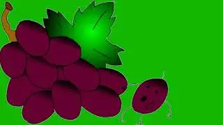 cartoon grapes fruits animation UHD green screen video for Youtubers copyright free.