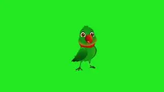 Silent Parrot Green Screen Video | Green Screen Cartoon Parrot No Copyright | Free Download