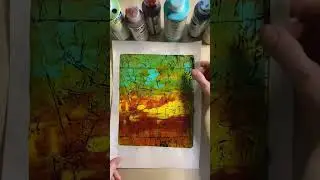 Gelli Plate Printing Trees with Pattern Paper and a DIY Tyvek Stencil - Part 1 #gelliplateprinting
