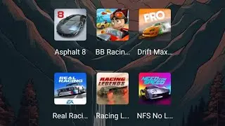 Need for Speed, Asphalt 8, Beach Buggy 2, Drift Max Pro Racing Game, Real Racing 3, Racing Legends