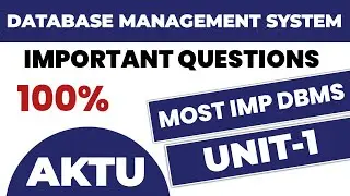 Database Management system important question unit 1 || DBMS imp aktu