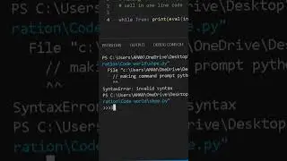 Single line code to change command prompt into Python interactive Shell 