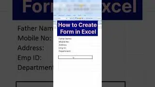 Creating Forms in Excel (for Beginners)
