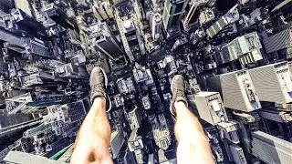 HANGING FROM NYC HELICOPTER