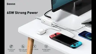 Baseus GaN3 Pro Desktop Powerstrip 2AC+2U+2C 65W US White