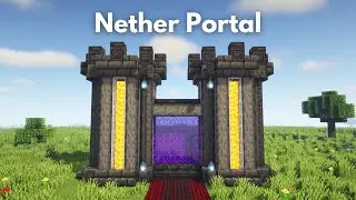 Minecraft: How to Build a Nether Portal | Castle Nether Portal Design [Tutorial]