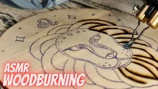 LION ZODIAC ♌ ASMR WOODBURNING 🦁 PYROGRAPHY