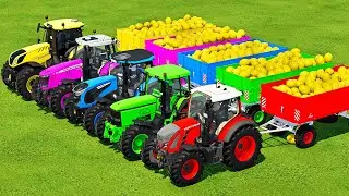 LOAD LEMONS & TRANSPORT BATTLE WITH FENDT, JOHN DEERE, LANDINI & NEW HOLLAND TRACTORS - FS22