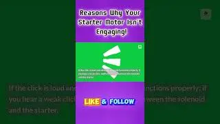 Starter Motor Not Engaging? 2 Common Reasons Why! #Shorts #CarIssues #StarterMotor #DIYMechanic