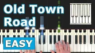 Lil Nas X - Old Town Road - EASY Piano Tutorial - Sheet Music (Synthesia)