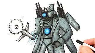 How to draw Titan Cameraman with a saw