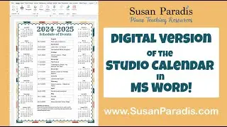 Create a Digital Version of the Studio Calendar In Microsoft Word