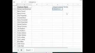 How to get a list of unique values in a google sheet