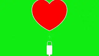 heart charge animation green screen