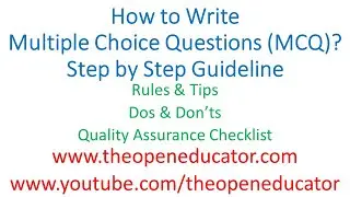 How to Write Multiple Choice Questions MCQ Rules Dos & Don'ts Tips Guidelines Explained Step by Step