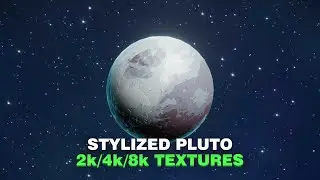 Stylized Planet Pluto 3D Model 2k 4k 8k Textures