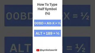 Half Symbol in Word (½) #symbols #halfsymbol #halflife #halfsign #symbolトークン #microsoftword #msword