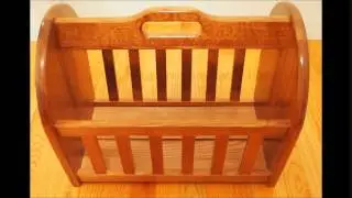 Floor Magazine, Paper, Book Rack Holder Storage Wooden Stand Organizer