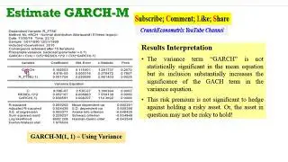 (EViews10): How to Estimate GARCH-in-Mean Models   
