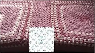 Плед крючком из больших квадратов