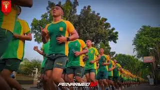 Olahraga bersama Prajurit Yonarmed 12 Kostrad