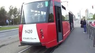 Трамвай Санкт-Петербурга 49: ЛМ-2008 б.1420 по №25 (07.10.12)