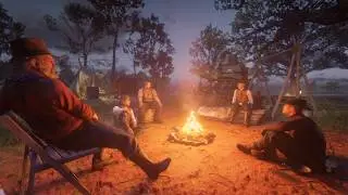 Cinematic RDR2 Ambience to reminisce by a fire