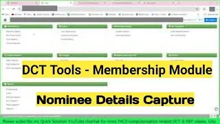 DCT Tools on Membership Module | Membership me Nominee kaise jode | Nominee capture on DCT Tools