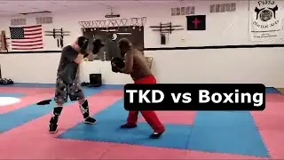 Making Taekwondo Great Again - TKD Coach And Student Spar Boxer