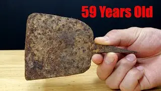 59 Years Old Rusty Garden Hoe Restoration