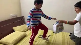 Ayaan getting his Doctor set gift