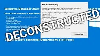 Windows Tech Support Scam Web Page Deconstructed