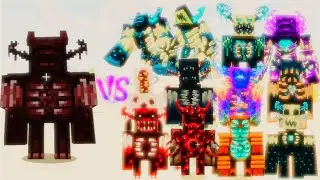 Bulky Warden VS All Powerful Warden, Zorden, Blood Warden, Tryden| Minecraft Mob Battle |