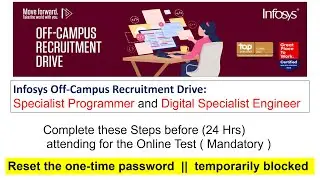 Infosys hiring Update DSE & SP roles 8 lakhs | Complete these steps before attending your onlin test