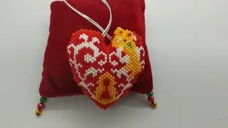 226. 💖 Beaded heart.💓 Brick weaving. Part 1/6.