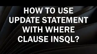 How to use Update Statement in SQL