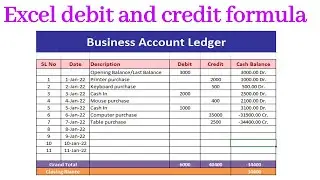 Excel debit and credit formula | running balance formula in excel | Microsoft Excel Expert