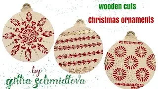 Wooden cuts Christmas ornaments by Gitka Schmidtova, part 1 white