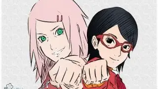 Sakura train with sarada