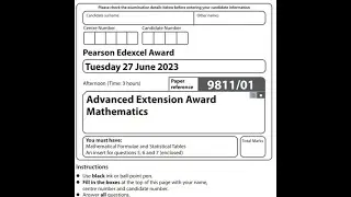 Advanced Extension Award 2023