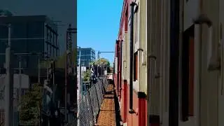 Looking out a Tait Train window heading towards the Melbourne CBD 🤩