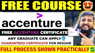 🔴ACCENTURE COURSE FOR EVERY FRESHER AND COLLEGE STUDENT | 100% FREE COURSE WITH FREE CERTIFICATE✅