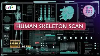 4K Sci-Fi HUD Animation: Human Skeleton Scan | Futuristic Medical Display (60FPS) – Loopable