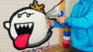 ASMR Rug Tufting | Mario's King Boo Rug (Start To Finish)