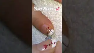 Heart Flowers NAIL ART 💕 Valentine's Day FRENCH MANICURE 💕 #shorts