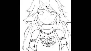 Draw and paint yae miko in iPad